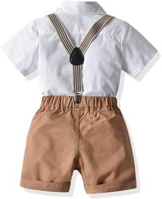 img 3 attached to Gentleman Outfit Toddler Suspender White B Boys' Clothing