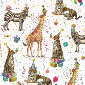 img 1 attached to 🎁 Vibrant Caspari Party Animals Gift Wrapping Paper - 30 in. x 5 ft. Roll for All Occasions