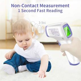img 2 attached to 🌡️ Amerzam Non Contact Forehead Infrared Thermometer for Adults – Accurate Touchless Temperature Readings for Baby, Kids, and More (Purple)