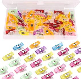 img 4 attached to 🧵 Pack of 50 Assorted Colors Multipurpose Sewing Clips in Convenient Box Package for Quilting