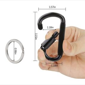 img 2 attached to 🔑 3-Inch Carabiner Keychain Clip - Pack of 8 with Stainless Steel Wire Cables