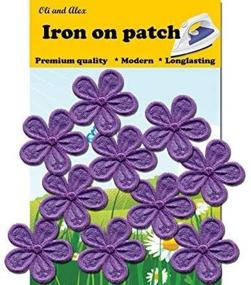 img 3 attached to 🌸 Iron On Patches - Light Purple Flower Patch Set of 10 Embroidered Appliques A-47