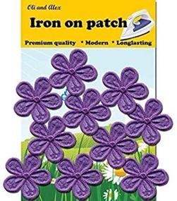 img 1 attached to 🌸 Iron On Patches - Light Purple Flower Patch Set of 10 Embroidered Appliques A-47