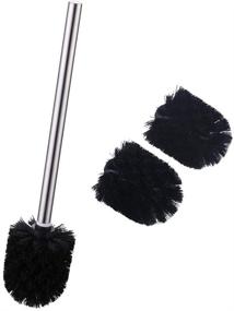 img 4 attached to Toilet Brush Head Replacement | Angle Simple - Bowl Cleaning Brush Wand with 3 Brush Heads