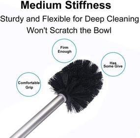 img 2 attached to Toilet Brush Head Replacement | Angle Simple - Bowl Cleaning Brush Wand with 3 Brush Heads