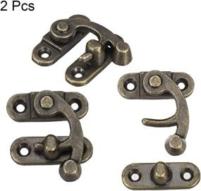 img 1 attached to 🔒 Vintage Lock Clasp Hook Hasp - Antique Swing Arm Latch, Plated Bronze (2 Pcs) - 33mm x 28mm - with Screws