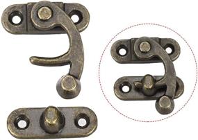 img 2 attached to 🔒 Vintage Lock Clasp Hook Hasp - Antique Swing Arm Latch, Plated Bronze (2 Pcs) - 33mm x 28mm - with Screws