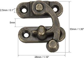 img 3 attached to 🔒 Vintage Lock Clasp Hook Hasp - Antique Swing Arm Latch, Plated Bronze (2 Pcs) - 33mm x 28mm - with Screws