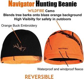 img 1 attached to EDTREK Reversible Acrylic Fleece Beanie Hat - High Performance Cold Weather Camo Knit Hats