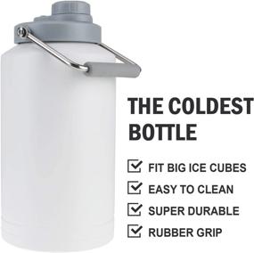 img 3 attached to 🥤 Tahoe Trails 1 Gallon Vacuum Insulated Water Bottle: Ultimate Stainless Steel Water Jug for Hot and Cold Drinks, 18/8 Food-Grade, Double Walled, WHITE