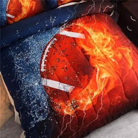 img 3 attached to NTBED Football Comforter Sets Twin for Boys Teens: 3-Piece Sports Bedding Set with Reversible Rugby Print Quilt – Includes 1 Comforter and 2 Pillowcases