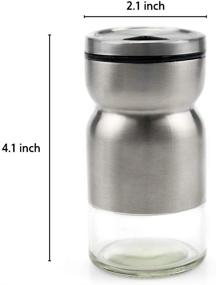 img 1 attached to 🧂 Foraineam 4 Pack Salt and Pepper Shakers: Adjustable Pour Holes, Elegant Stainless Steel Dispenser with Glass Bottom