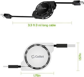 img 1 attached to 🔌 2-Pack Cellet Retractable Charging Cable for Samsung Galaxy, Google Pixel, Motorola Moto, and More: USB-A to USB-C Charge Cord