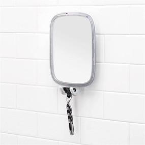 img 2 attached to 🪞 OXO Good Grips Fogless Mirror with Strong Suction - 3&#34; L x 7.2&#34; W x 13.2&#34; H