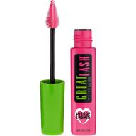 💯 тушь для ресниц maybelline great lash lots of lashes - чернейший черный, 0.43 жидк. унц. - стираться & долговечный логотип