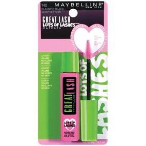 img 2 attached to 💯 Maybelline Great Lash Lots Of Lashes Mascara - Blackest Black, 0.43 fl oz - Washable & Long-lasting