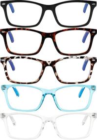 img 3 attached to 👓 5 Pack Blue Light Blocking Reading Glasses for Women Men: Anti-Glare Filter, Lightweight Eyeglasses