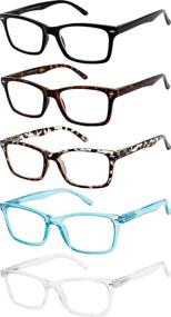 img 4 attached to 👓 5 Pack Blue Light Blocking Reading Glasses for Women Men: Anti-Glare Filter, Lightweight Eyeglasses