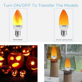 img 2 attached to 🔥 YKOPEO Flame Effect LED Light Bulb, E26 Flickering Candelabra Bulbs with Gravity Sensor, Simulated Fire Candle 2 Models for Fireplace Christmas Halloween Party Decorative - Pack of 4