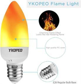 img 3 attached to 🔥 YKOPEO Flame Effect LED Light Bulb, E26 Flickering Candelabra Bulbs with Gravity Sensor, Simulated Fire Candle 2 Models for Fireplace Christmas Halloween Party Decorative - Pack of 4