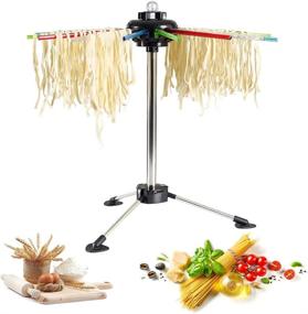 img 4 attached to 🍝 GOZIHA Collapsible Pasta Drying Rack - Homemade Fresh Pasta Maker - Spaghetti Dryer Stand with 16 Bar Handles (Holds up to 4.5 lbs) - Convenient Noodle Dry Holder - Adjustable & Easy to Store (Mix)