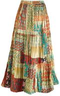 🌸 boho chic: catalog classics women's patchwork skirt for effortlessly stylish ensembles logo