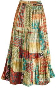 img 4 attached to 🌸 Boho Chic: CATALOG CLASSICS Women's Patchwork Skirt for Effortlessly Stylish Ensembles