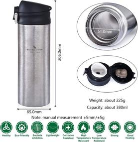 img 3 attached to 🌿 Boundless Voyage Titanium Vacuum Water Bottle with Filter - 12.8fl oz/380ml Double-Walled Leak-Proof Sport Bottle for Travel, Outdoor, Hiking & Office Use