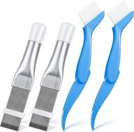 🔧 blue air conditioner fin cleaner tool set - 4 pieces: fin comb, brush, condenser straightener & radiator repair clean tool for evaporators logo