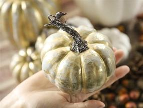 img 1 attached to White & Gold Artificial Pumpkins Decor Bulk Set - Perfect for Halloween, Thanksgiving & Fall Decorations