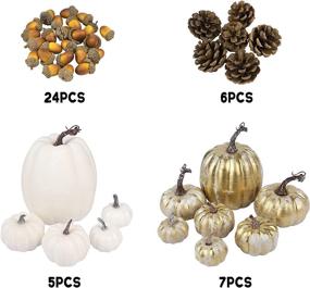 img 2 attached to White & Gold Artificial Pumpkins Decor Bulk Set - Perfect for Halloween, Thanksgiving & Fall Decorations