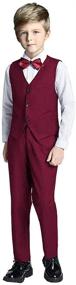 img 3 attached to Fersumm Boy Slim Fit Suit: Stylish Kids Formal Suits for Boys with Vest, Pants, and Shirt Set