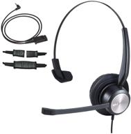 📞 high-quality 2.5mm telephone headset with noise cancelling mic for panasonic, cisco, grandstream, uniden, at&t, and vtech dect phones - ideal for call centers and offices logo