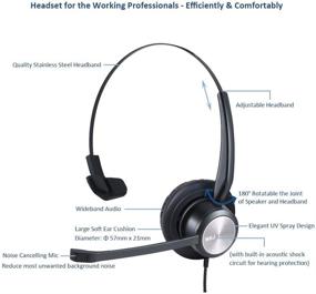 img 2 attached to 📞 High-Quality 2.5mm Telephone Headset with Noise Cancelling Mic for Panasonic, Cisco, Grandstream, Uniden, AT&T, and Vtech Dect Phones - Ideal for Call Centers and Offices