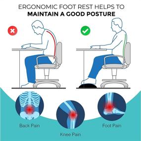 img 1 attached to Идеальная подставка для ног для рабочего стола - регулируемая высота - премиум память пены - снимает спинную, коленную и поясничную боль - эргономичный дизайн для офиса, дома, автомобиля и самолета