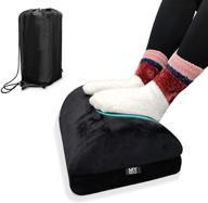 ultimate comfort foot rest for desk - adjustable height - premium memory foam - relieve back, knee & lumbar pain - ergonomic design for office, home, car & airplane logo