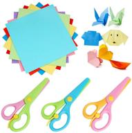 🔧 sumaju 3 pcs plastic safety scissors: ideal toddlers training scissors with 100 pcs kids paper-cut for diy arts and crafts projects logo