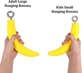 img 1 attached to Atomik Child Size Hanging Bananas Set of 2 for Strength and Grip Training – Yellow, 120 Pound Capacity