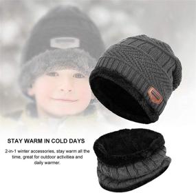 img 1 attached to 🧣 Supstar Winter Circle Knitted Slouchy Boys' Accessories: Warmth and Style Combined