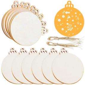 img 4 attached to 🎄 Jolik 100pcs Christmas Wooden Ornaments: Unleash Your Creativity with 3.5" Blank Wood Discs for DIY Crafts, Centerpieces, and Holiday Decorations