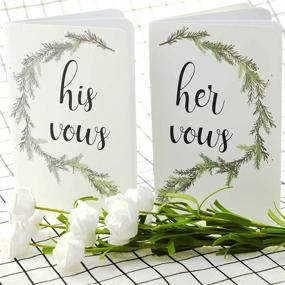 img 2 attached to 📚 AOODOOM Wedding Vow Books Set – His and Her Exquisite Vow Books, Beautiful Wedding Keepsake, Ideal Gift for Wedding – Set of 2 in White