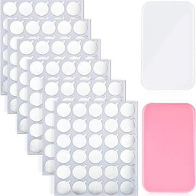 img 4 attached to 900 Disposable Eyelash Glue Holder Pallets + 2 Reusable Eyelash Pad Stands for Makeup Tool Supply including Extension Glue Sticker Pads