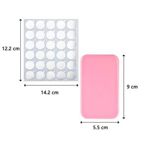 img 3 attached to 900 Disposable Eyelash Glue Holder Pallets + 2 Reusable Eyelash Pad Stands for Makeup Tool Supply including Extension Glue Sticker Pads