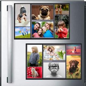 img 2 attached to 🖼️ Raxwalker Magnetic Collage Picture Frames for Refrigerator - 2 Pack (Black) - Display 4x6 and 2x3 inch Photos Effortlessly!