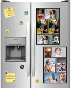 img 3 attached to 🖼️ Raxwalker Magnetic Collage Picture Frames for Refrigerator - 2 Pack (Black) - Display 4x6 and 2x3 inch Photos Effortlessly!