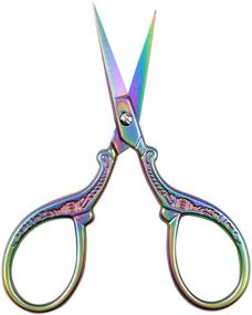 img 1 attached to BIHRTC 3.6 Inch Mini Scissors for Embroidery, Sewing, and Crafting – Stainless Steel Sharp 🌈 Tip Scissors with Rainbow Design – Ideal for Needlework, Threading, DIY Tools, Cross Stitch, and Art Work