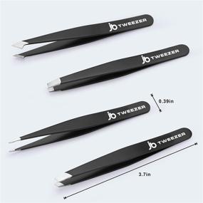 img 3 attached to 🔬 Justblanks - Professional Stainless Steel Tweezers for Eyebrows: The Ultimate Precision Tool for Ingrown Hair, Splinter, Blackhead, and Tick Removal (JB Tweezers Pack of 4)