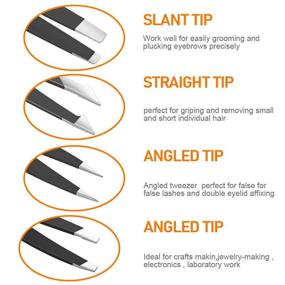 img 2 attached to 🔬 Justblanks - Professional Stainless Steel Tweezers for Eyebrows: The Ultimate Precision Tool for Ingrown Hair, Splinter, Blackhead, and Tick Removal (JB Tweezers Pack of 4)