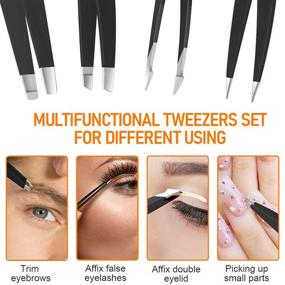 img 1 attached to 🔬 Justblanks - Professional Stainless Steel Tweezers for Eyebrows: The Ultimate Precision Tool for Ingrown Hair, Splinter, Blackhead, and Tick Removal (JB Tweezers Pack of 4)