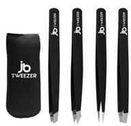 🔬 justblanks - professional stainless steel tweezers for eyebrows: the ultimate precision tool for ingrown hair, splinter, blackhead, and tick removal (jb tweezers pack of 4) logo